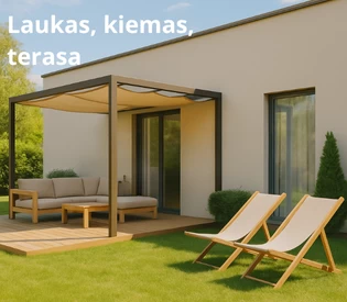 Laukas, kiemas, terasa