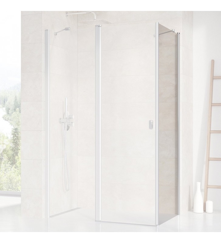 Stacionari sienelė Ravak Chrome, CPS-90, satinas+stiklas Transparent