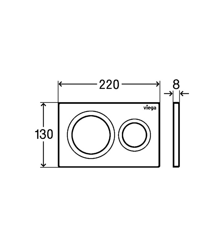 WC klavišas Viega Prevista, Visign For Style 20, juodas matinis