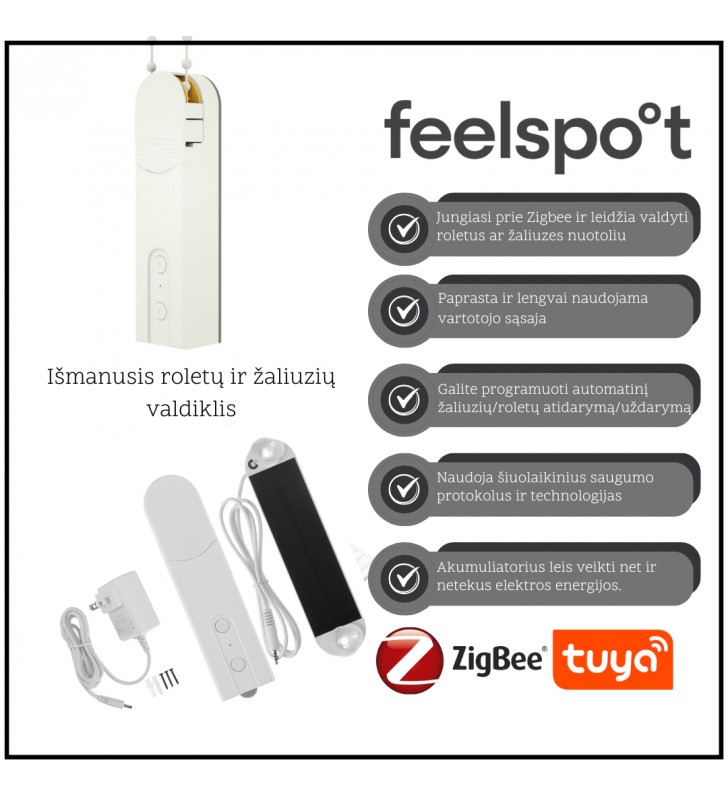 Išmanusis roletų ir žaliuzių valdiklis Feelspot BDM01ZB Zigbee, Tuya