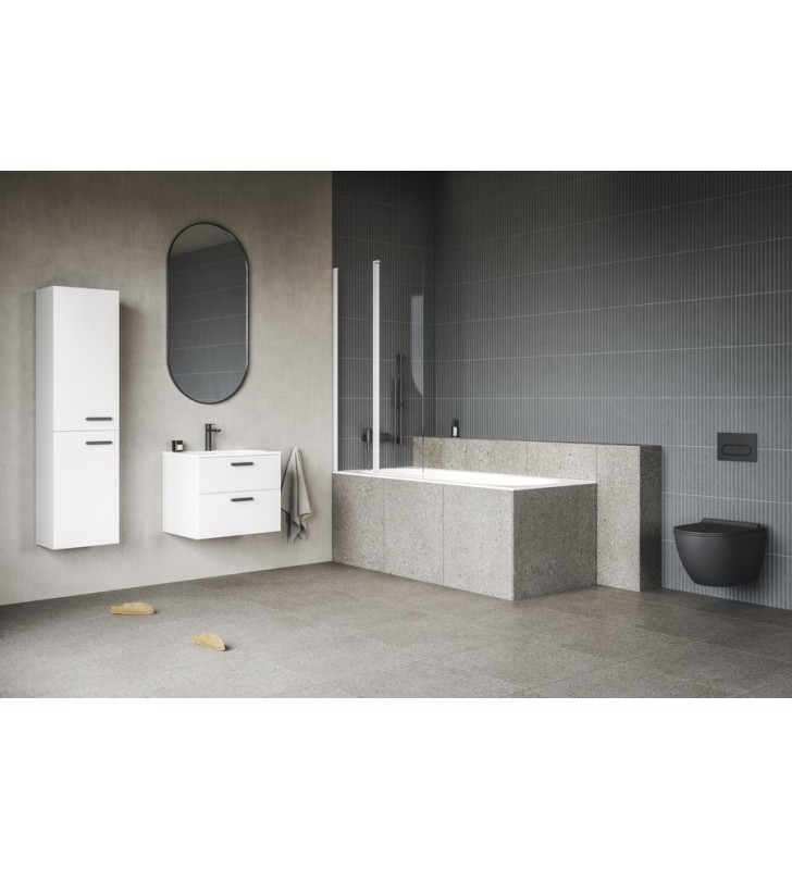 Spintelė po praustuvu Ravak SD Chrome II, 700 balta, rankena 152 mm, juoda