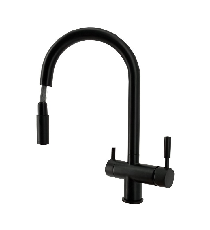 Virtuvinis maišytuvas su vandens filtravimo funkcija SH - 405 — JUODAS (HOT-COLD-RO-SHOWER)