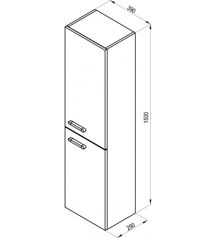Aukšta spintelė Ravak SB Chrome II 390, R balta, rankena 152 mm, juoda