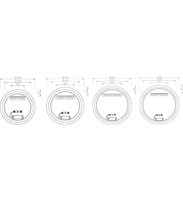 Apvalus veidrodis su LED apšvietimu Ravak Orbit I, 600x30