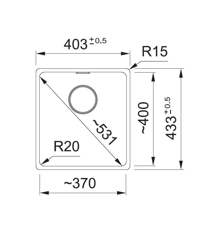 Po stalviršiu montuojama granitinė plautuvė Franke Maris, MRG 110-37, Onyx, rankinis ventilis