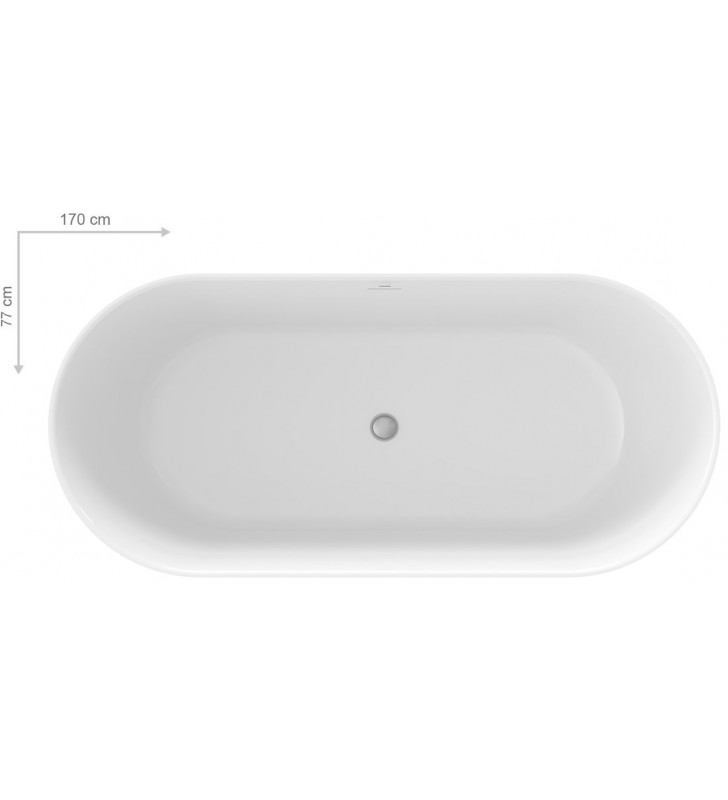 Laisvai pastatoma vonia Ravak Freedom O Tec 1700x770, balta su juodais priedais