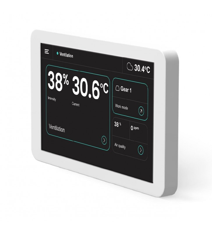 Rekuperatoriaus valdiklis Oxygen LCD SimpleTouch su WiFi ir Bluetooth, baltas
