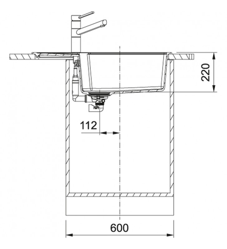 Granitinė plautuvė Franke Urban, UBG 611-78 XL, juoda matinė