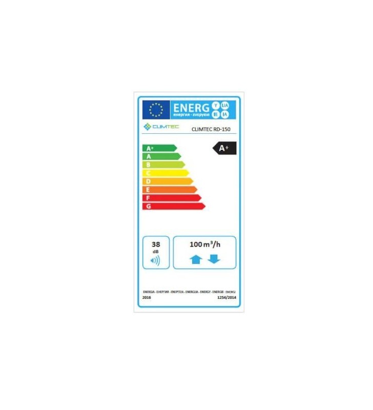 Sieninis mini rekuperatorius Climtec RD 150 Standard
