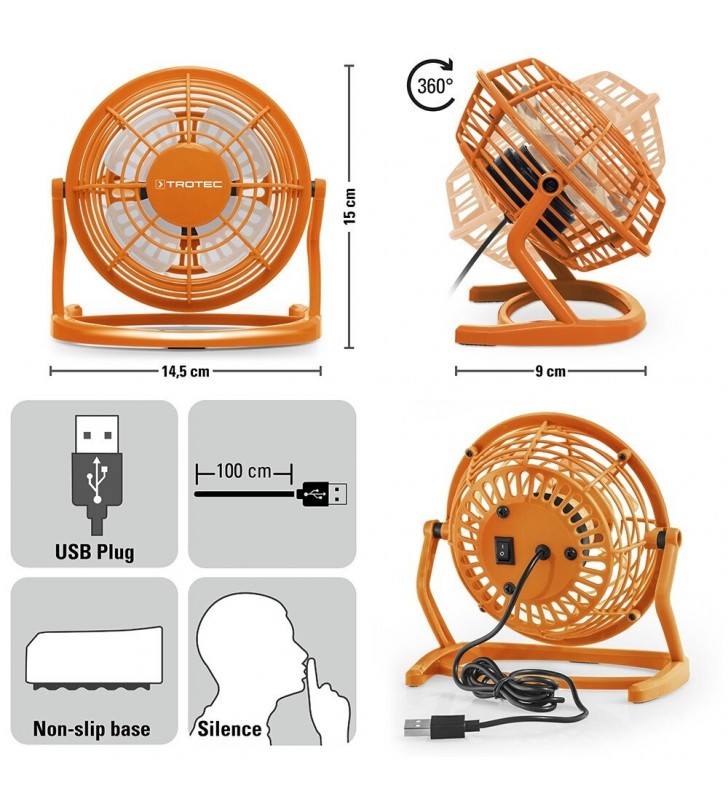 Stalinis USB ventiliatorius Trotec TVE 1