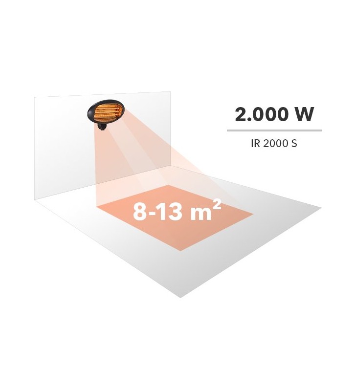 Kvarcinis infraraudonųjų spindulių šildytuvas Trotec IR 2000 S