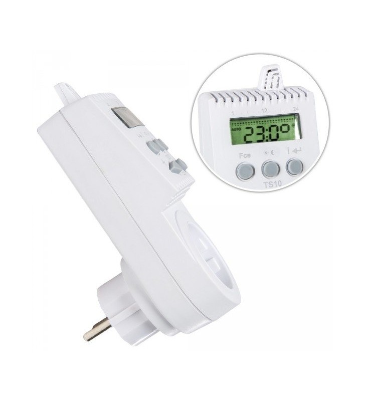 Kištukinis programuojamas patalpos termostatas (termoreguliatorius) TS10, 16A