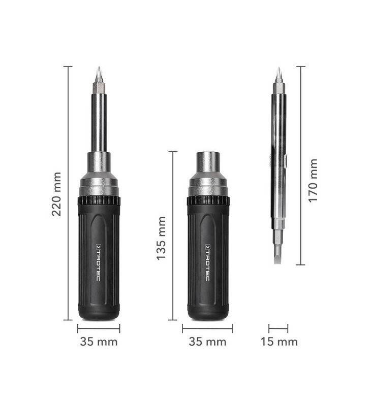 Akumuliatorinis suktuvas-gręžtuvas Trotec PSCS 11-3.6V ir antgalių su atsuktuvu Trotec 9in1 rinkinys