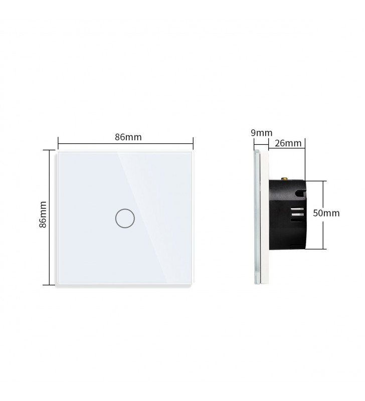 WiFi vienpolis sensorinis jungiklis Feelspot, baltas 600W