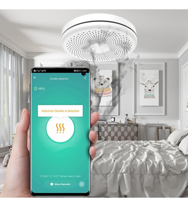 Išmanusis dūmų ir CO2 jutiklis Feelspot FS-CSS01W WiFi, Tuya
