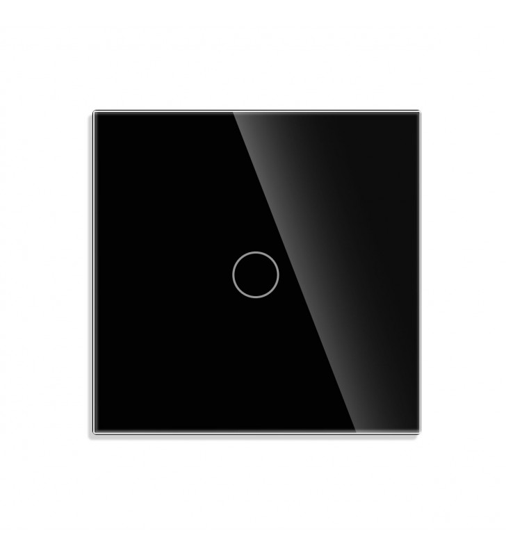 Vienpolis sensorinis jungiklio dangtelis Feelspot, juodas, 86x86mm