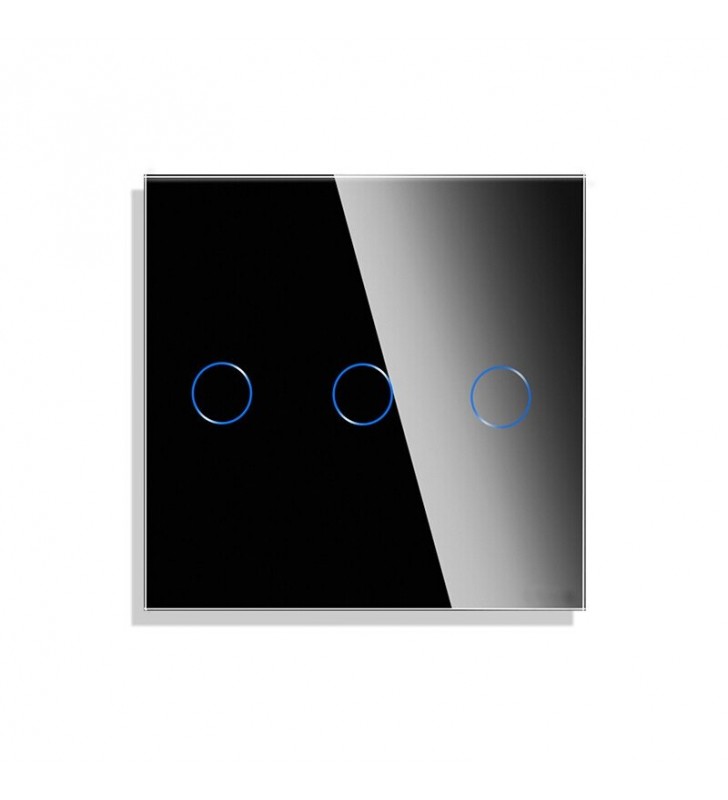 Tripolis sensorinis jungiklio dangtelis Feelspot, juodas, 47x47mm