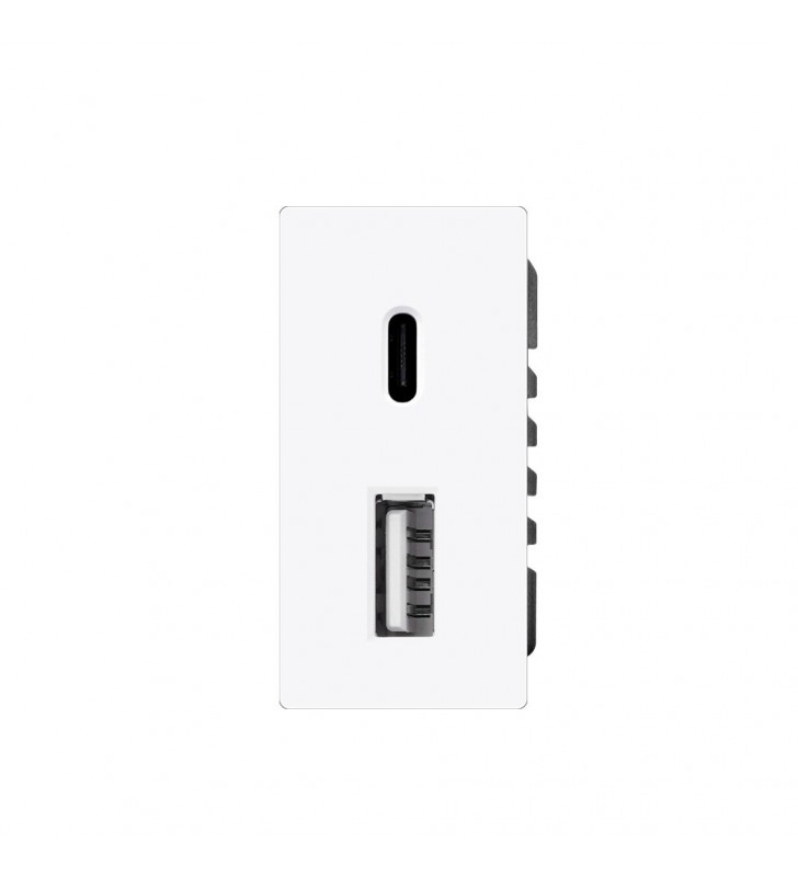 1/2 greito krovimo lizdas Feelspot USB+C, be rėmelio, baltas, 20W