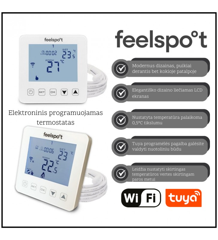 Elektroninis programuojamas termostatas Feelspot WTH22.16 WiFi