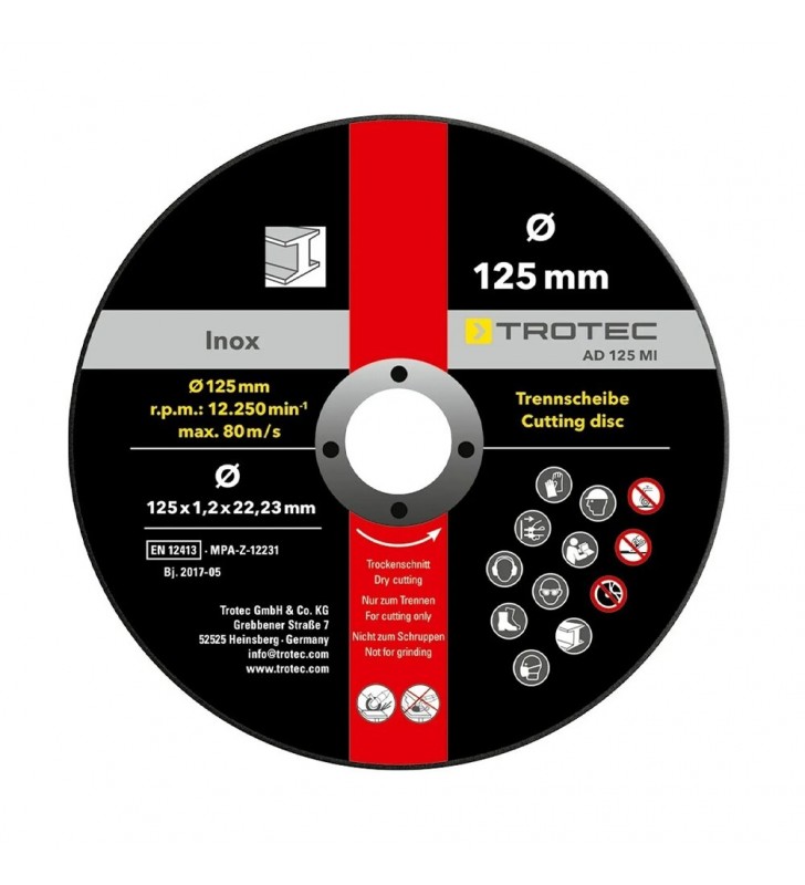 Metalo pjovimo diskų rinkinys Trotec AD 125 MI